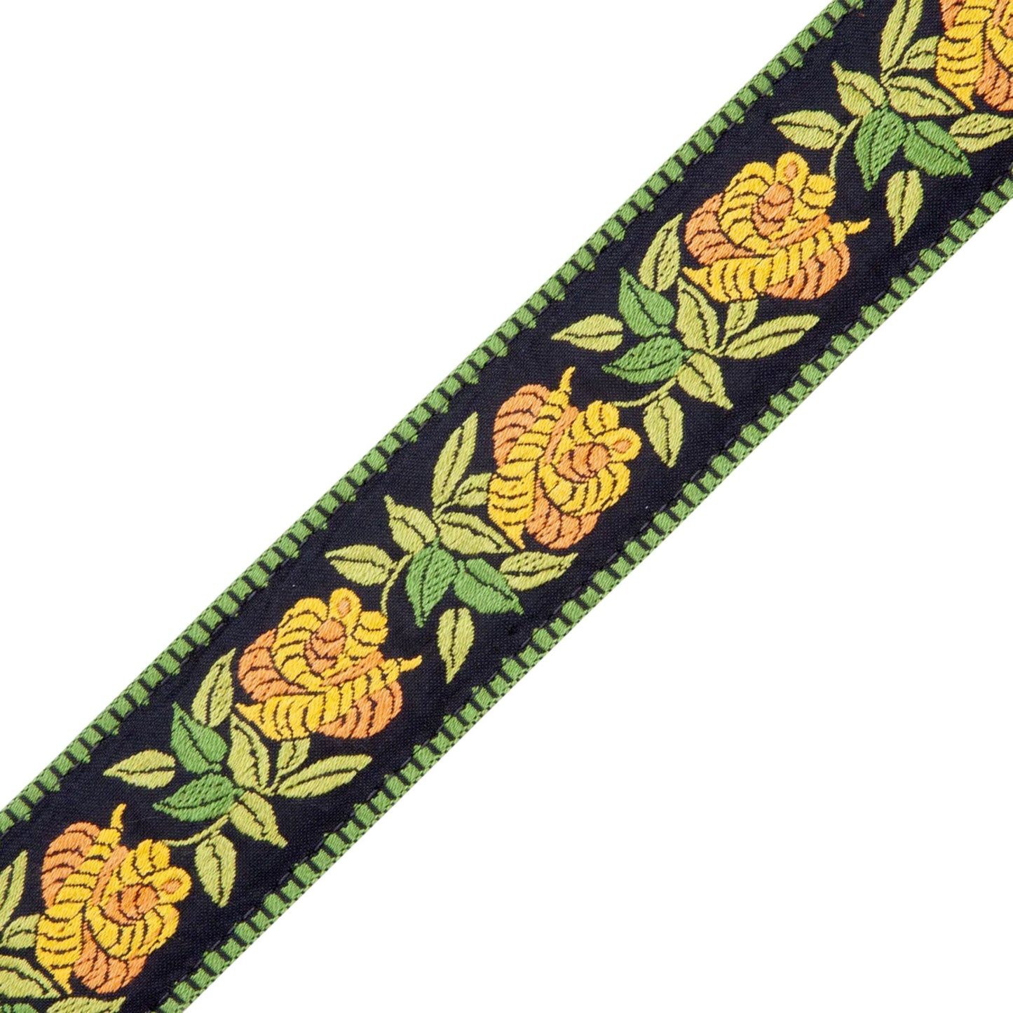 Cotton Floral Guitar Strap - Yellow