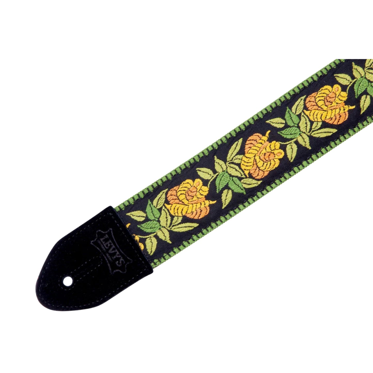 Cotton Floral Guitar Strap - Yellow