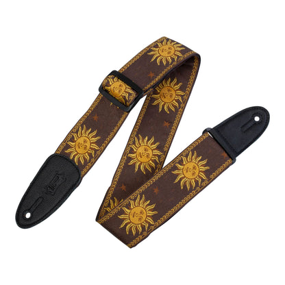 Sun Motif Series Guitar Strap - Brown