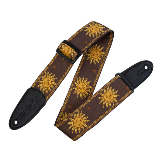 Sun Motif Series Guitar Strap - Brown