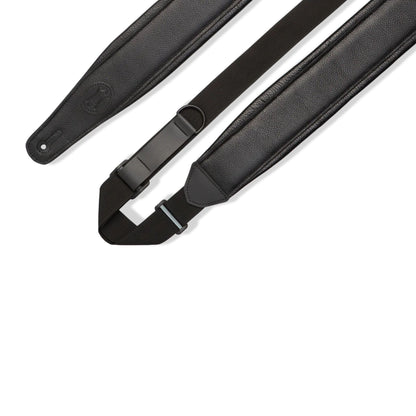 Right Height Garment Leather Guitar Strap - Black