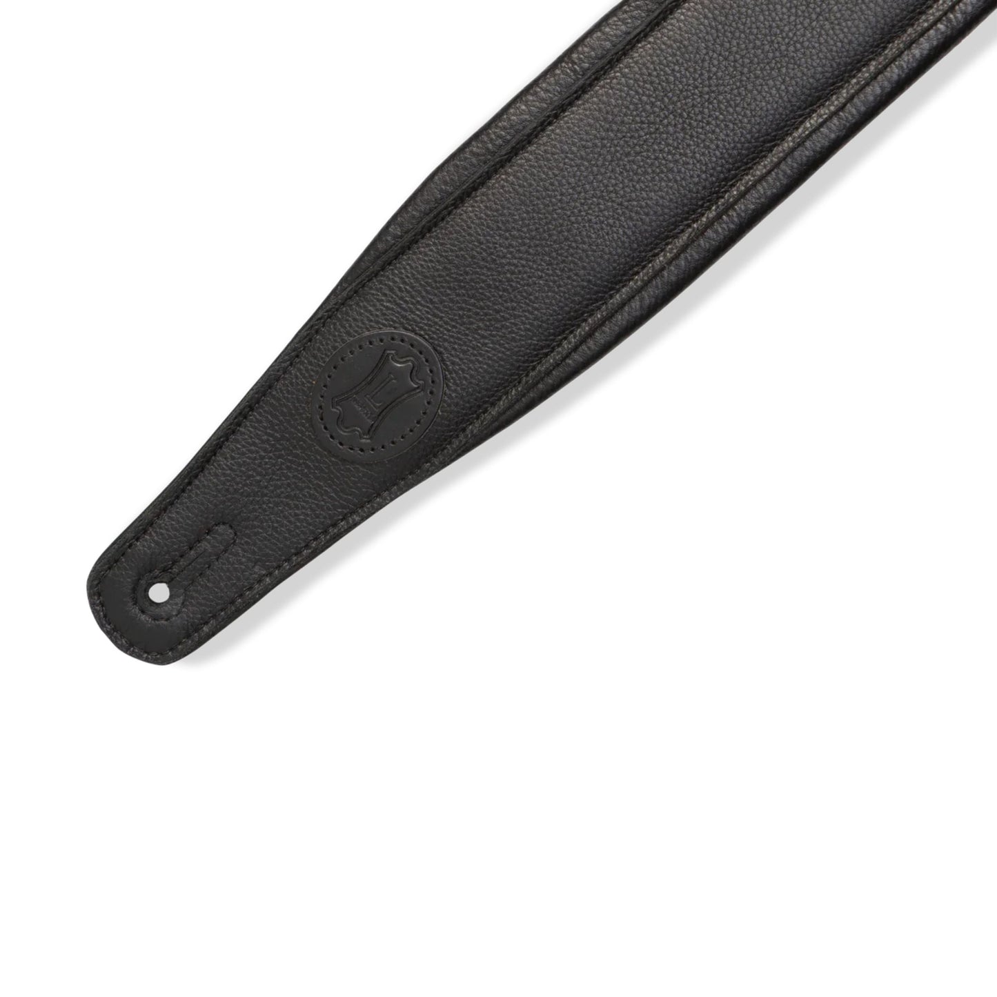Right Height Garment Leather Guitar Strap - Black