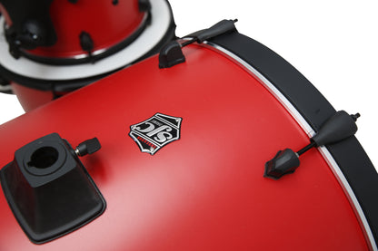 SJC Endeavor Complete 5pc Kit (10/12/16/22/14sn) Gibraltar Hardware, Paiste Cymbal Pack - Rocker Red
