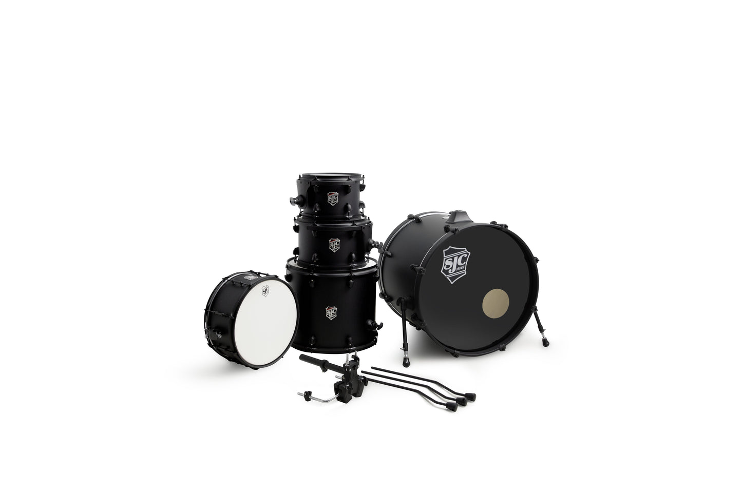 Sjc Endeavor Complete 5pc Kit (10/12/16/22/14sn) Gibraltar Hardware, Paiste Cymbal Pack - Method Black