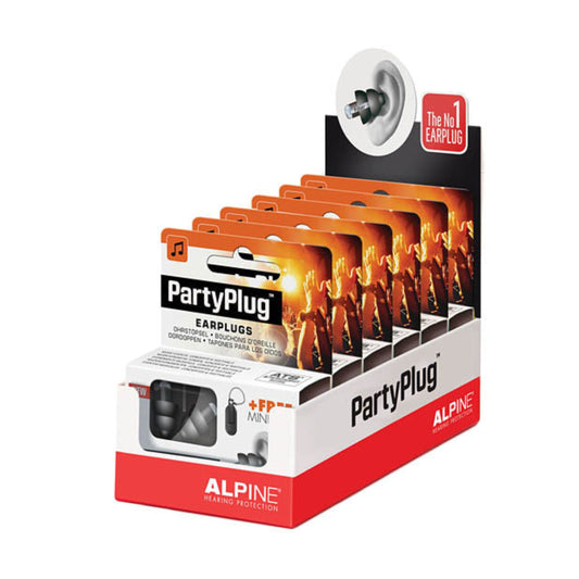 PartyPlug Earplugs - Black - 6-Pack Display
