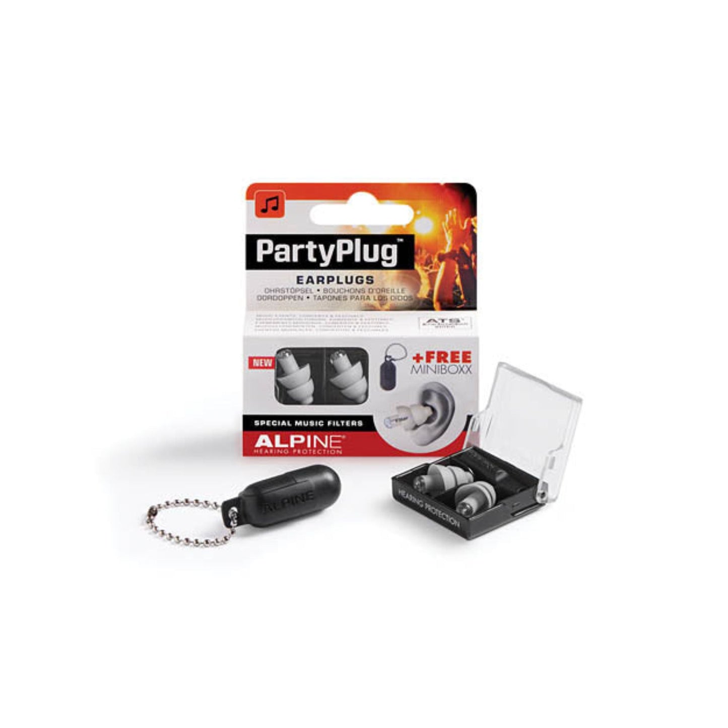 PartyPlug Earplugs - Silver Grey - 6-Pack Display
