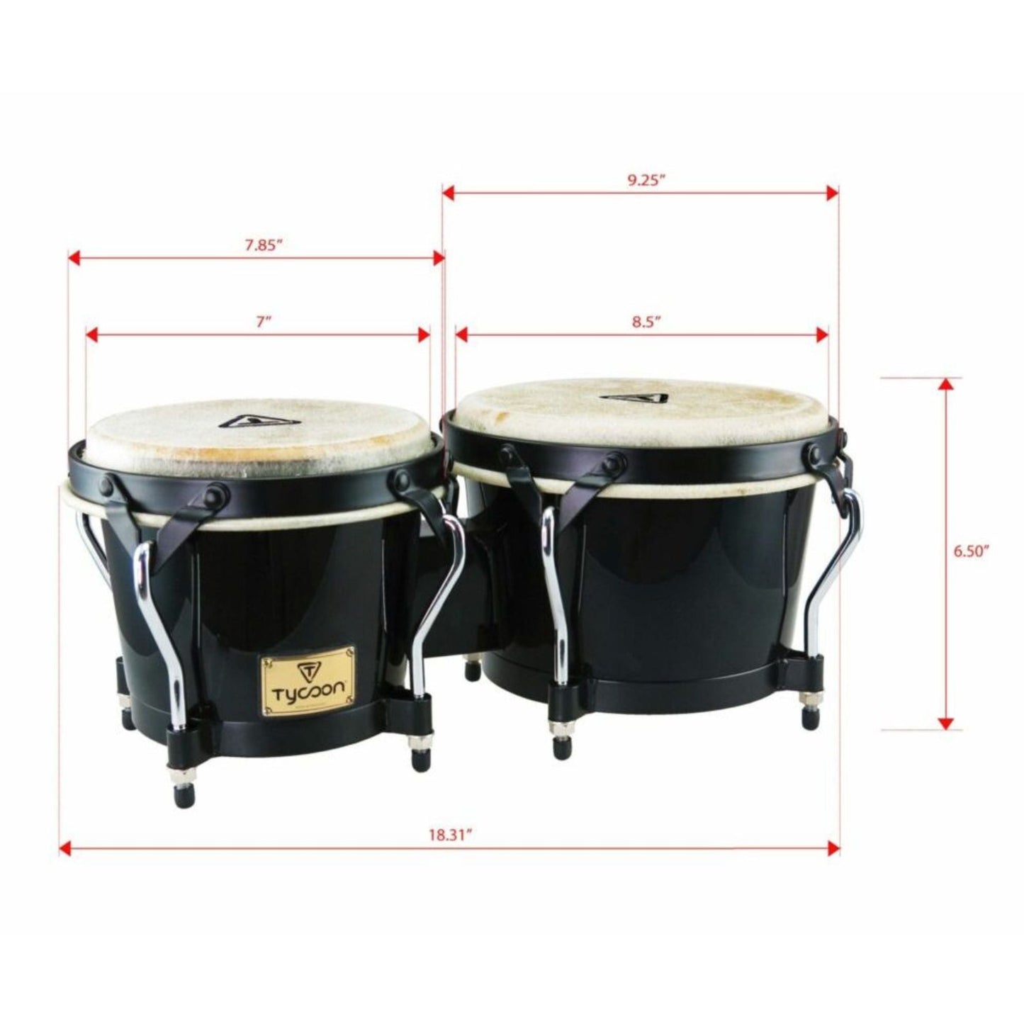 Supremo Series 7" & 8-1/2" Bongos - Black