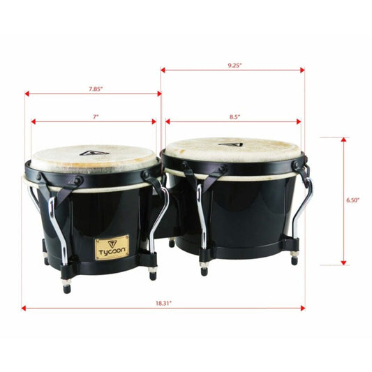 Supremo Series 7" & 8-1/2" Bongos - Black