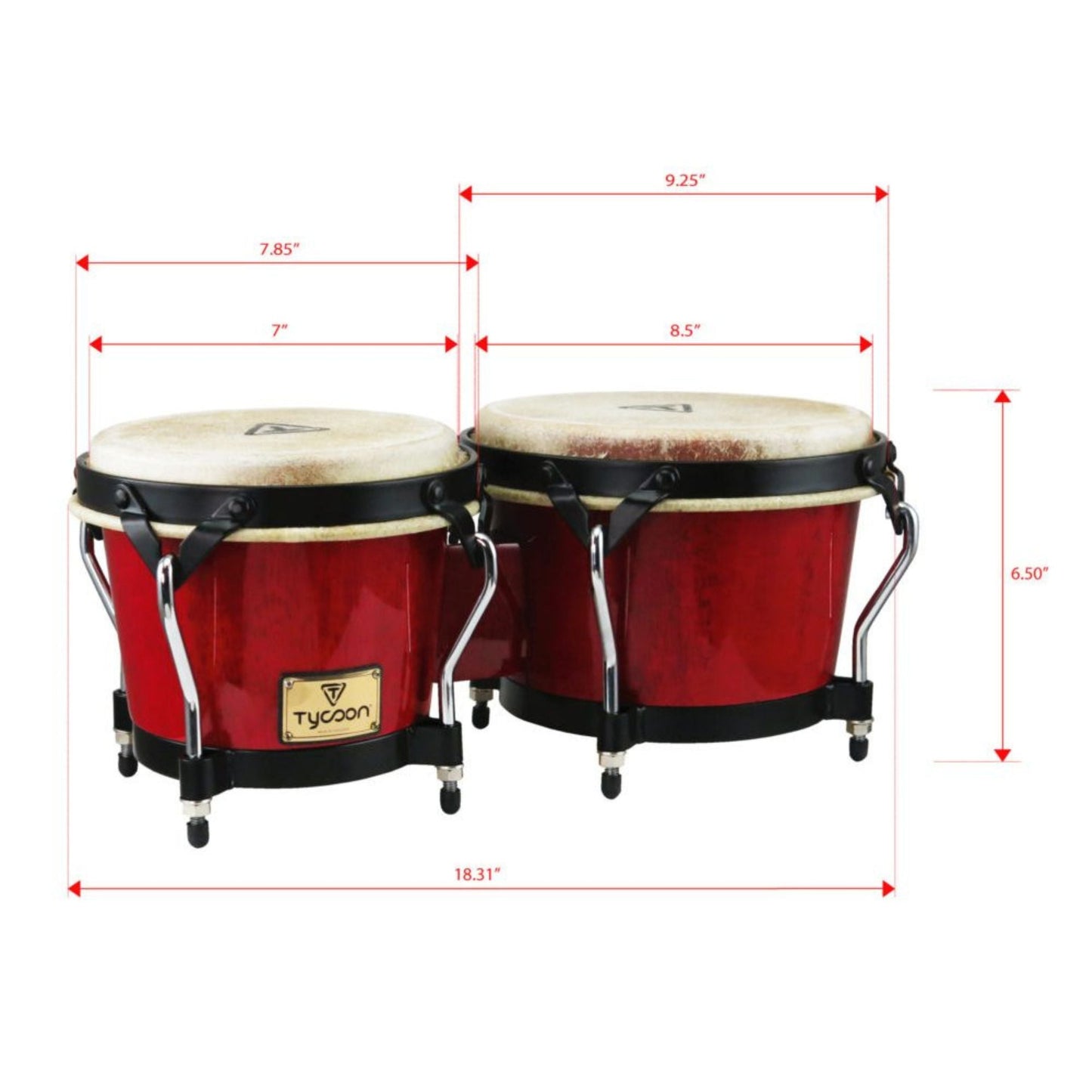 Supremo Series 7" & 8-1/2" Bongos - Red