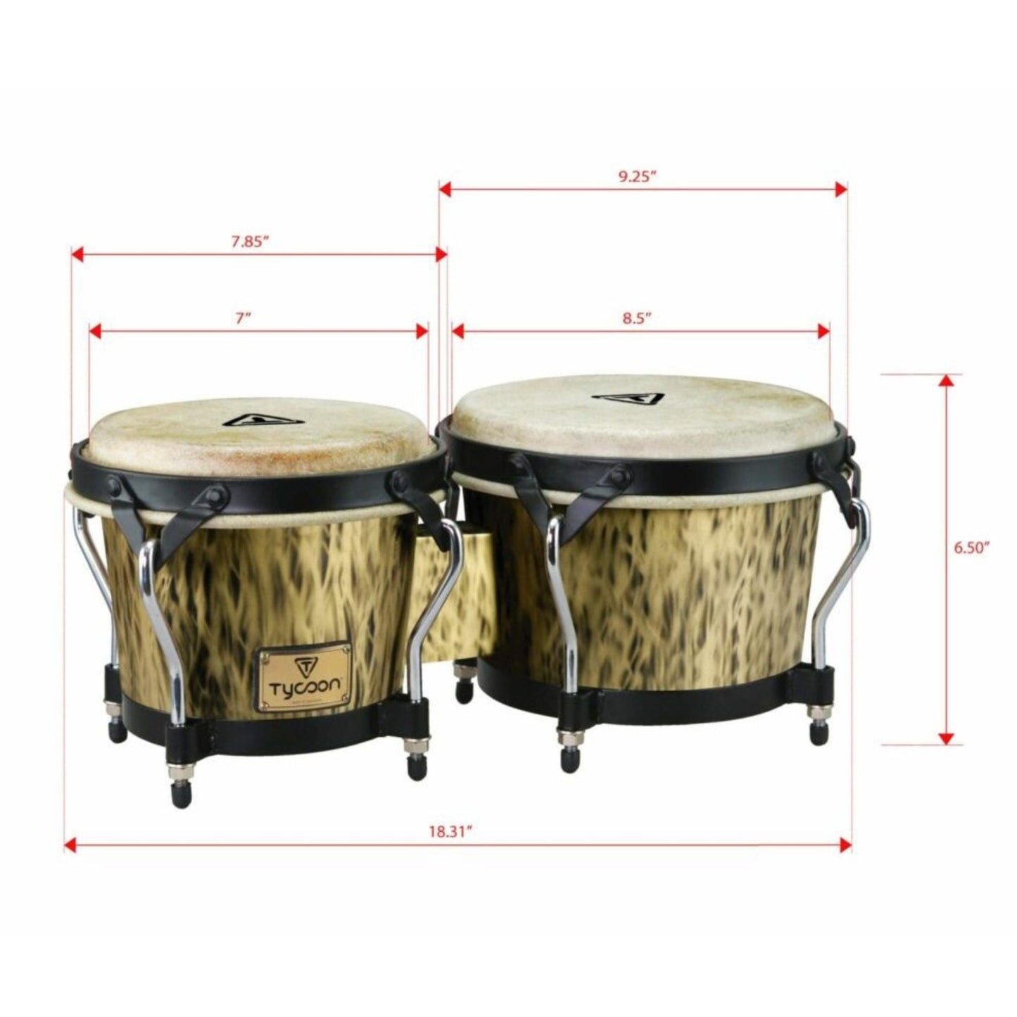 Supremo Select Kinetic Series 7" & 8-1/2" Bongos - Gold