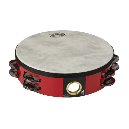 Fiberskyn Tambourine - 8“ Diameter, Double Row, Red