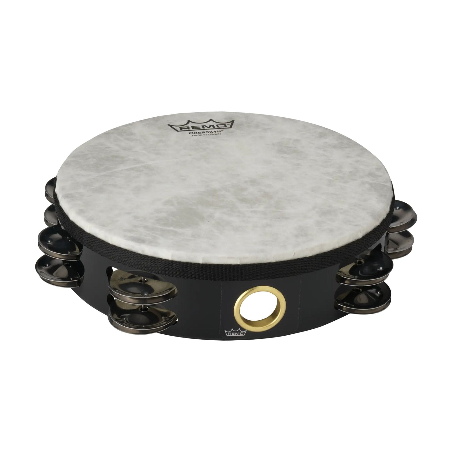 Fiberskyn Tambourine - 8“ Diameter, Double Row, Black