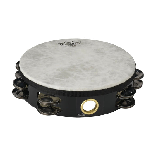 Fiberskyn Tambourine - 8“ Diameter, Double Row, Black