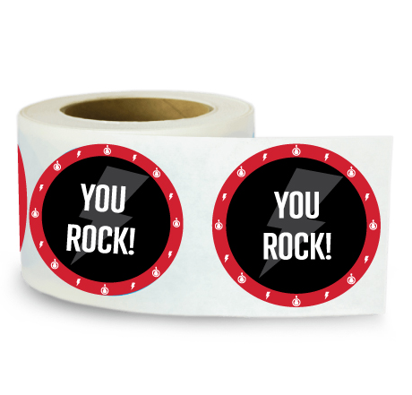 "You Rock" Stickers (Roll of 100)