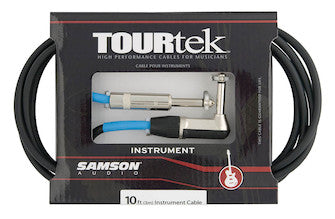 Tourtek Instrument Cables - 3-Foot Instrument Cable with 1 Right Angle Connector