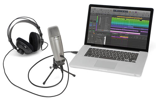 Usb Large Diaphragm Condenser Mic With Peak Led Headphone Output