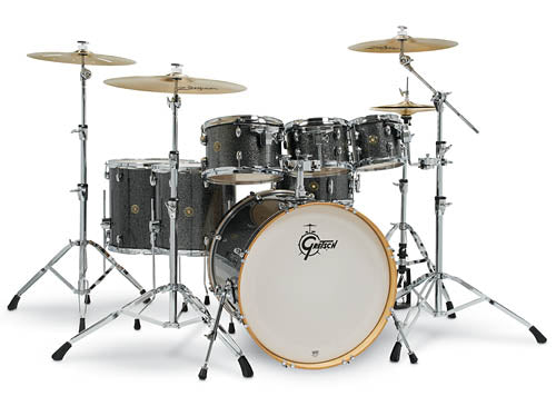 Gretsch Catalina Maple 6 Piece Shell Pack with Free Additional 8 inch. Tom - Black Stardust