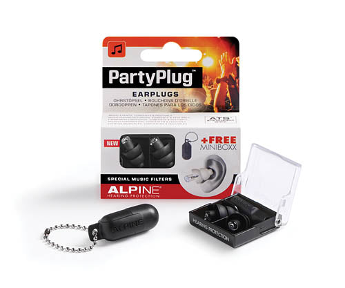 PartyPlug Earplugs - Black - 6-Pack Display