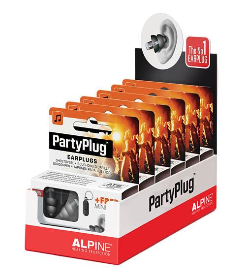 PartyPlug Earplugs - Black - 6-Pack Display