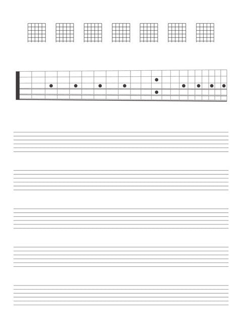 Guitar Tab Manuscript Paper - Spiralbound