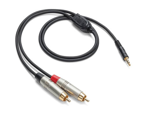 Tourtek Pro - 1/8 inch. TRS (Stereo) to Dual RCA (Metal) Cable - 3' Breakout Cable