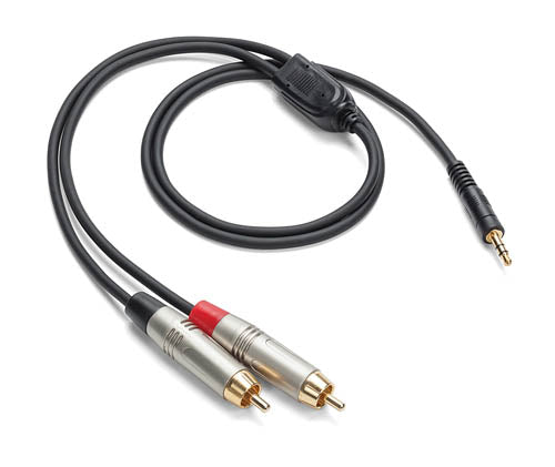Tourtek Pro - 1/8 inch. TRS (Stereo) to Dual RCA (Metal) Cable - 9' Breakout Cable