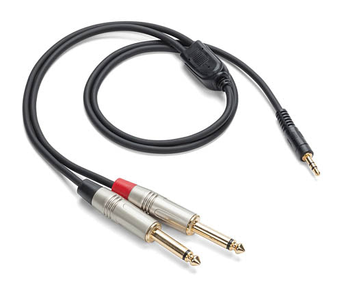 Tourtek Pro - 1/8 inch. TRS (Stereo) to Dual 1/4 inch. TS (Metal) Cable - 9' Breakout Cable