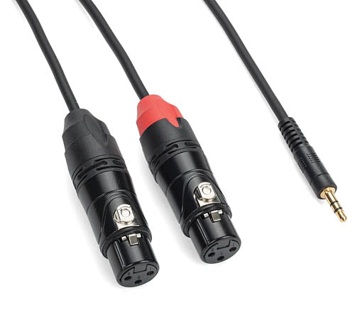 Tourtek Pro - 1/8 inch. TRS (Stereo) to Dual XLR (Female) Cable - 3' Breakout Cable