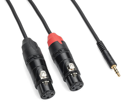 Tourtek Pro - 1/8 inch. TRS (Stereo) to Dual XLR (Female) Cable - 9' Breakout Cable