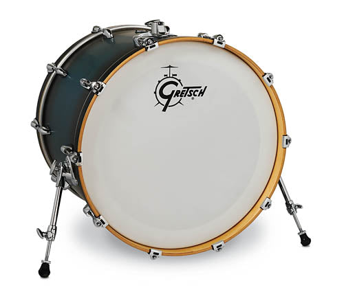 Renown Bass Drum - Satin Antique Blue Burst Finish - Satin Antique Blue Burst