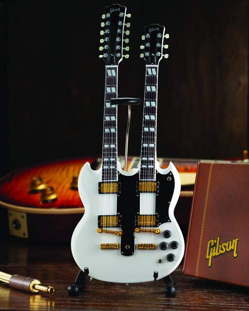 Gibson SG Eds-1275 Doubleneck White Mini Guitar Replica