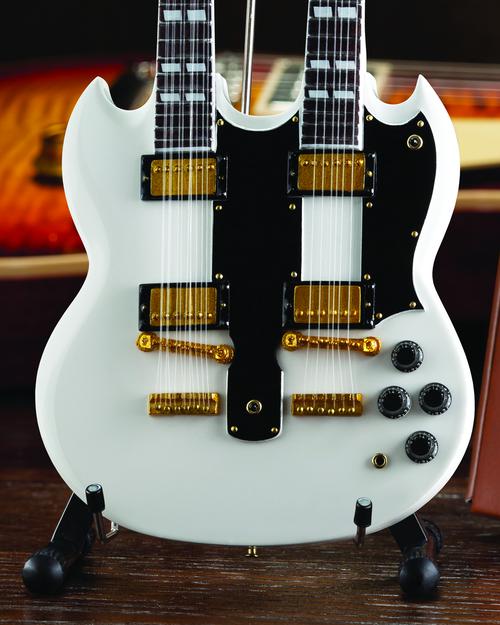 Gibson SG Eds-1275 Doubleneck White Mini Guitar Replica