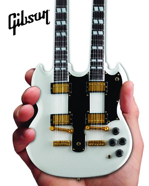 Gibson SG Eds-1275 Doubleneck White Mini Guitar Replica