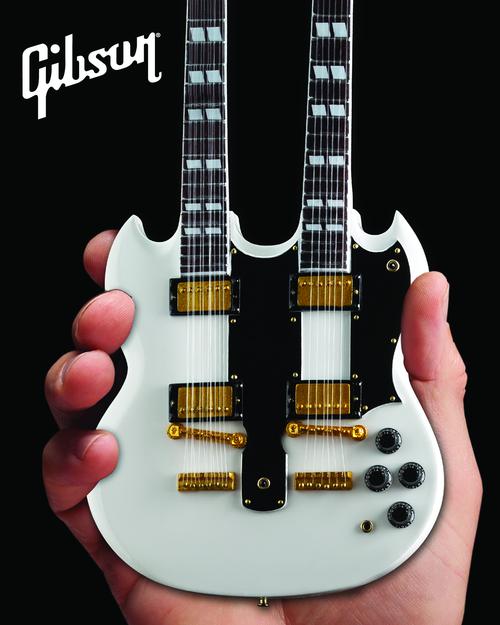 Gibson SG Eds-1275 Doubleneck White Mini Guitar Replica