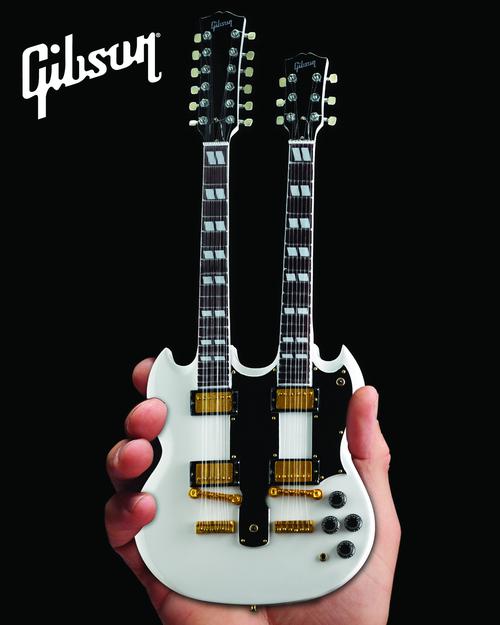 Gibson SG Eds-1275 Doubleneck White Mini Guitar Replica