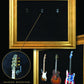 22 X 18 Mini Guitar Display Frame Black Suede Warm Gold Leafing Holds 3 Models