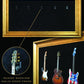 33 X 18 Mini Guitar Display Frame Black Suede Gold Leafing Holds 5 Models
