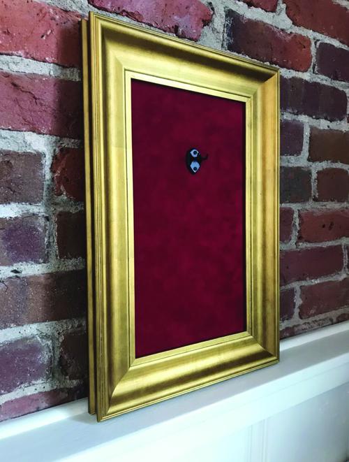 12 X 18 Mini Guitar Display Frame Red Suede Gold Frame Holds 1 Model