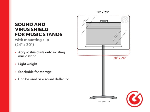 Gibraltar Clear Plexiglass Expander Music Stand - 5-Pack