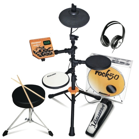 Rock50 Junior Electronic Drum Kit - 3-Piece Kit, Sound Module & Headphones