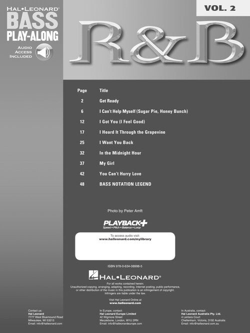R&B - Bass Play-Along Volume 2 - Book/Online Audio
