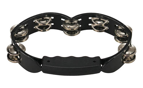 Black Hand Held Plastic Tambourine