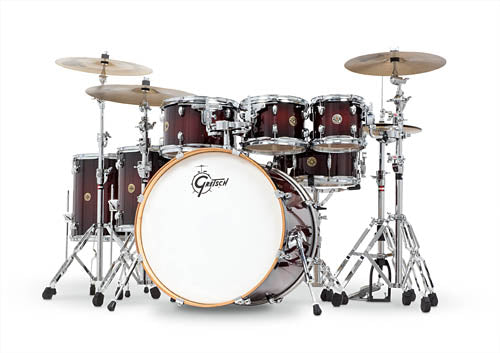 Gretsch Catalina Maple 6-Piece Shell Pack with Free Additional 8 inch. Tom - Deep Cherry Burst