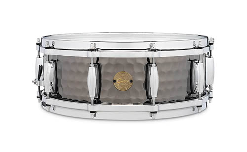 Gretsch Hammered Black Steel Snare Drum - 5x14