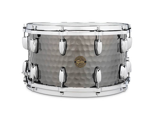 Gretsch Hammered Black Steel Snare Drum - 8x14