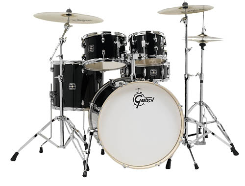 Gretsch Energy 5 pc. Kit w/ Full Hardware Package & Paiste Cymbals - Black