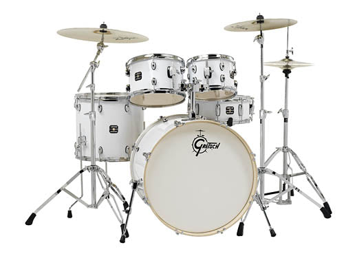 Gretsch Energy 5 pc. Kit w/ Full Hardware Package & Paiste Cymbals - White