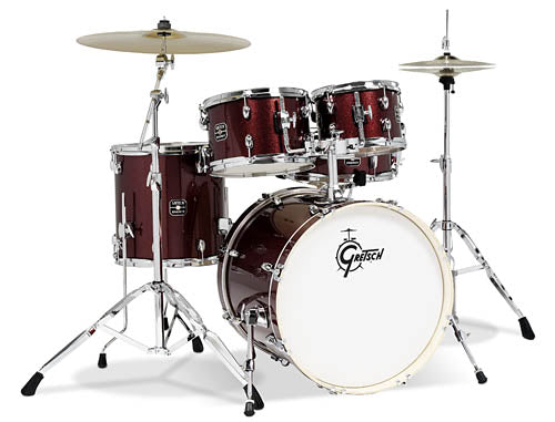 Gretsch Energy 5 Piece Set with 4 Piece Hardware Set (20/10/14/14/14SN) - Ruby Sparkle