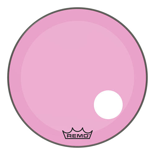Powerstroke P3 Colortone Pink Skyndeep Bass Drumhead with 5 inch. Offset Hole - 24 inch.