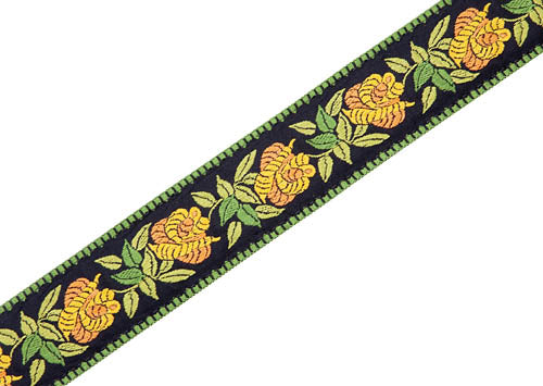 Woven Cotton Guitar Srrap - Yellow Rosa